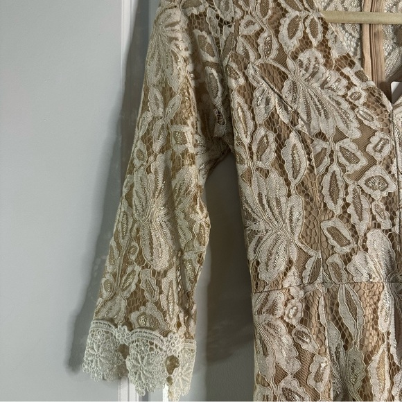 Saints + Secrets Nude Lace High Low Dress Women’s Small NWT Cocktail Bridal - Picture 9 of 15